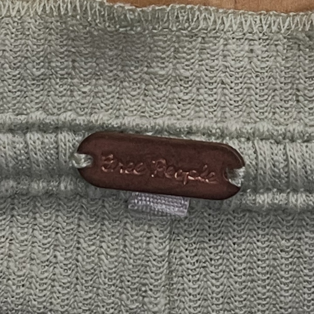 FREE PEOPLE THERMAL ASYMMETRICAL DRESS WOMENS SAGE GREEN CROCHET THUMB HOLES - Picture 7 of 16